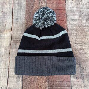 Holloway black and gray pom pom snow ski hat